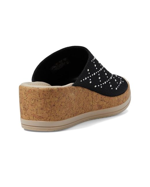 Bzees Black Royal Wedge Sandals ( Shimmer) Sandals