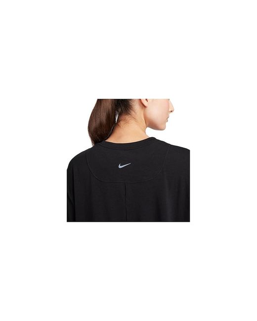 Nike Black One Relaxed Dri-Fit Long-Sleeve Top Workout Sm (Us 4-6) Cotton/Elastane/Polyester