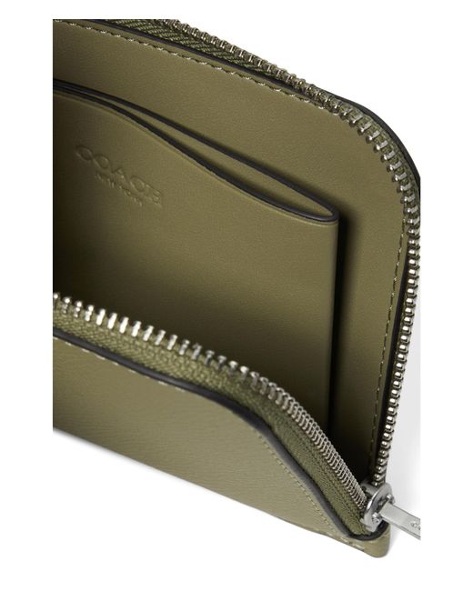 COACH Green 3-in-1 L-zip Wallet In Cross Grain Leather for men