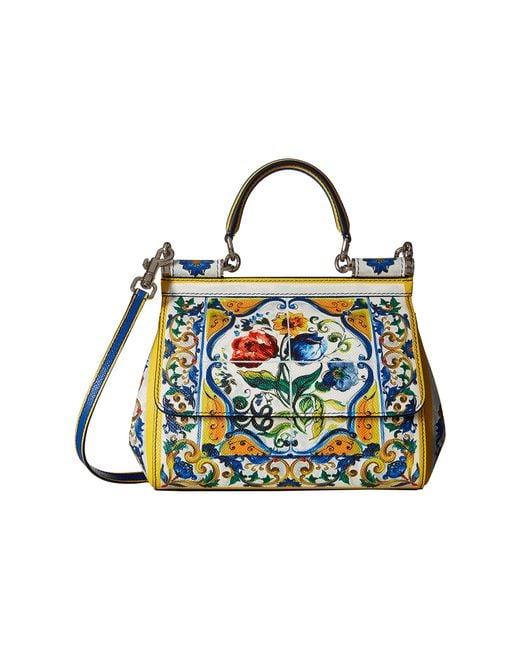 Dolce & Gabbana Multicolor Maiolica Ceramic Print Sicily Bag