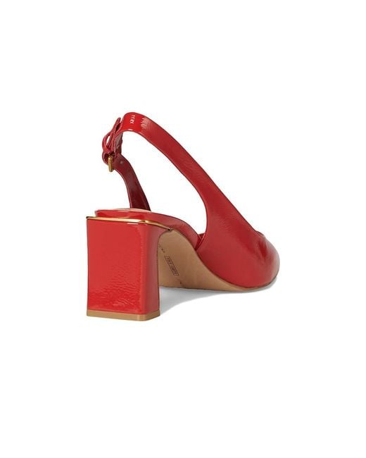 Vince Camuto Red Hamden Buckle Slingback Pumps High Heels, Leather/Rubber