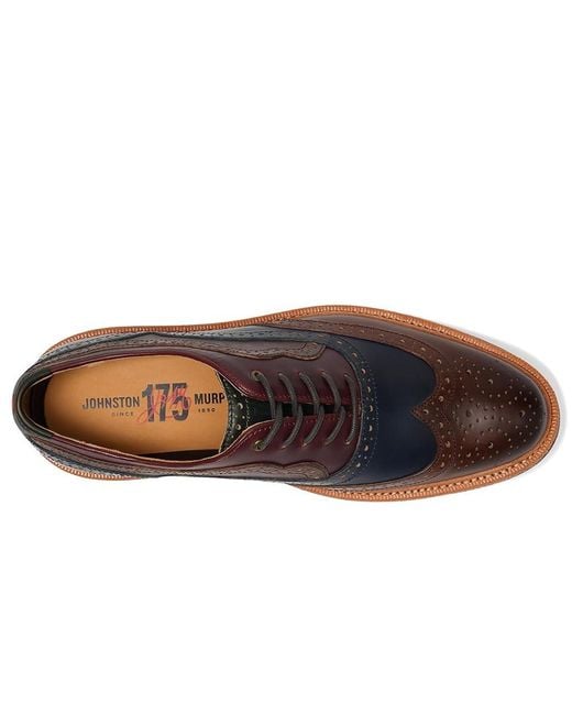 Johnston & Murphy Brown Upton 175Th Wingtip Slip On Shoes Tan/ Oiled American Full Grain 13 M (D) for men