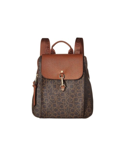 Calvin Klein Hudson Monogram Backpack in Brown | Lyst