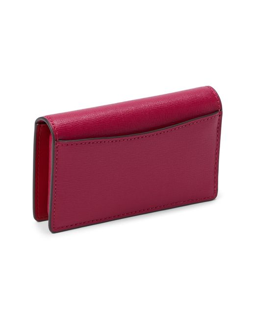 Kate Spade Red Pitter Patter Smooth Leather Small Bifold Snap Wallet