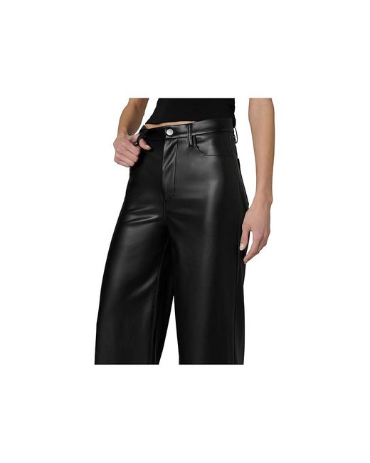 Joe's Jeans Black The Culotte Vegan Leather Jeans 32, Polyurethane