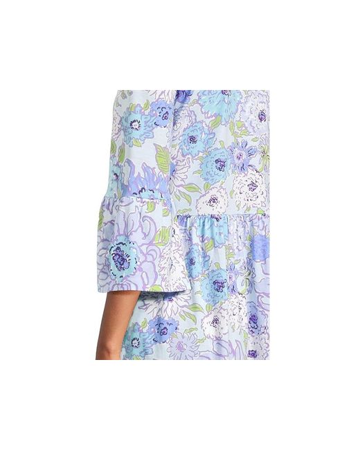 Lilly Pulitzer Black Jannie V-Neck 3/4 Sleeve Dress, Cotton
