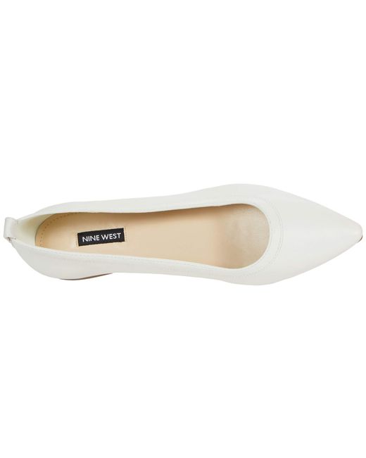 Nine West Leather Raya Ballet flats and pumps in White - Lyst