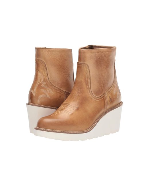 Lucchese Brown Music City Wedge Bootie
