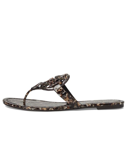 Tory Burch Black Resin Miller Wedge Shoes Caramel /Caramel, Leather