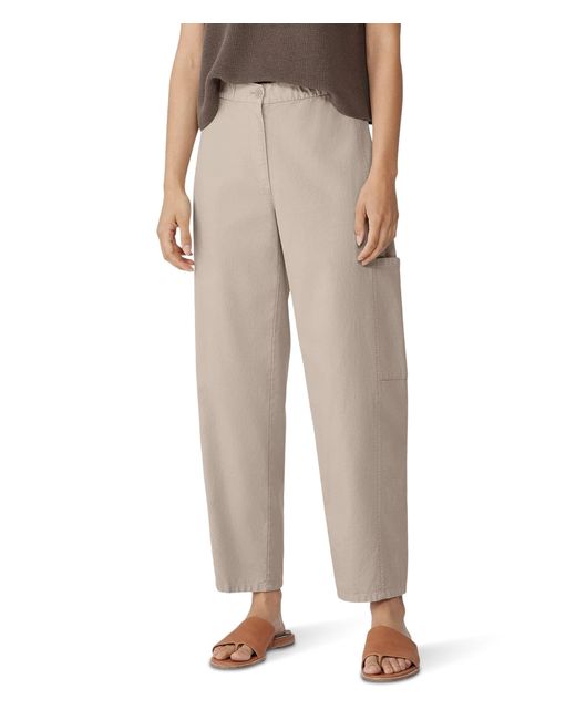 Eileen Fisher Lantern Cargo Pants in Natural | Lyst