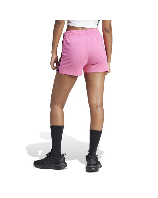 Adidas Pink Essentials Slim 3-stripes Shorts
