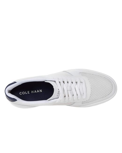 Cole Haan White Grand Crosscourt Modern Perf Sneaker for men