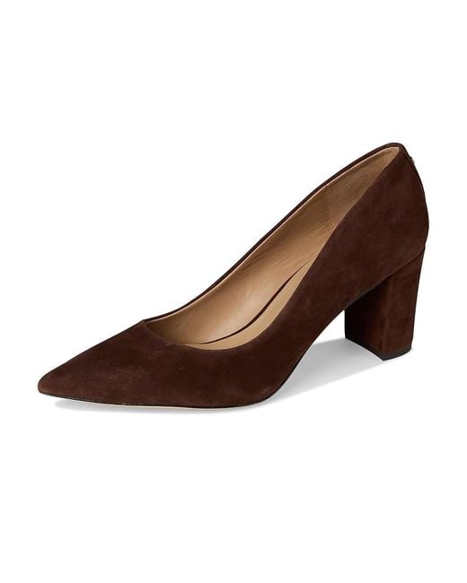 Ralph Lauren Brown Lanette Suede Block-Heel Pumps High Heels 5 B