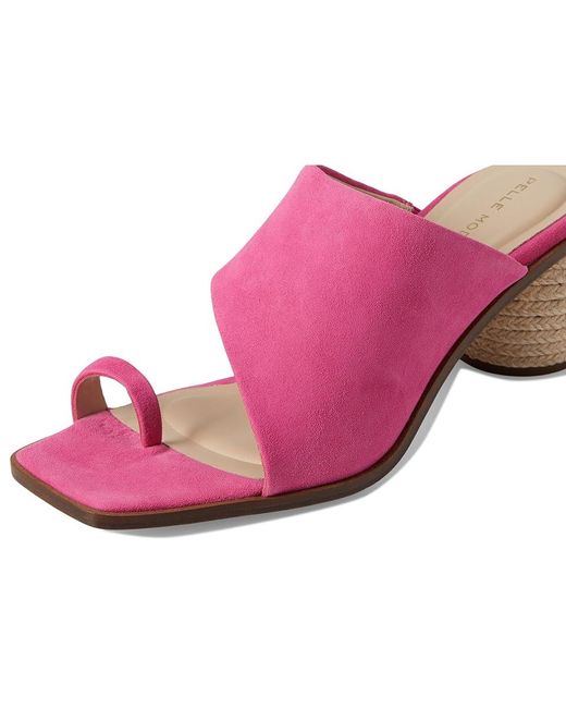 Pelle Moda Pink Lahni Slide Sandal Wedge Shoes, Leather