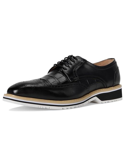 Stacy Adams Dorian Bianco pelle Liscia Moc Toe Scarpe Casual (USA Uomo Misura