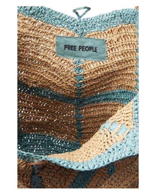 Free People Blue Mykonos Straw Tote