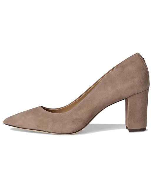 Ralph Lauren Brown Lanette Suede Block-Heel Pumps High Heels 6 B