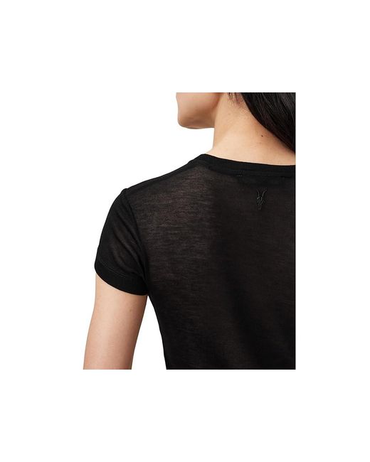 AllSaints Black June T-Shirts Clothing, Modal