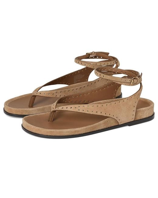 Madewell Brown Millie Thong Lace Up Sandals