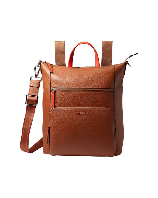Cole Haan Leather Commuter Convertible Backpack in Tan (Brown) - Lyst