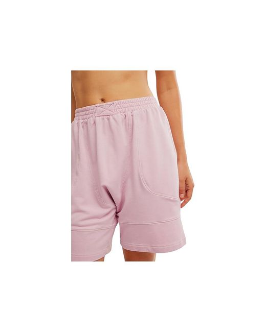 Free People Black Dont Wait Up Shorts Pajama Sets, Cotton/Elastane/Polyester