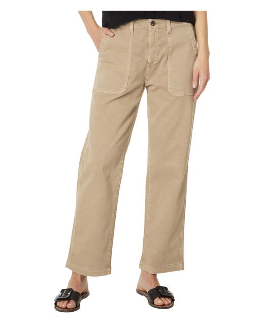AG Jeans Natural Analeigh High-rise Straight Crop In Sulfur Desert Taupe