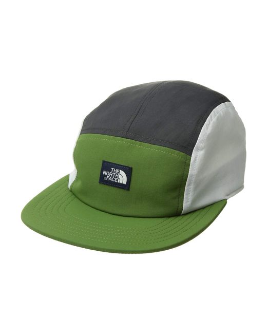 The North Face Gray Class V Tnftm Five Panel Hat (garden Green/asphalt Grey Multi) Caps for men