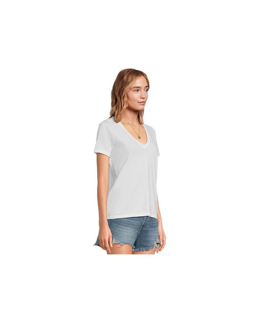 Madewell Black Northside V-Neck T-Shirts Clothing 2Xs 000) Cotton
