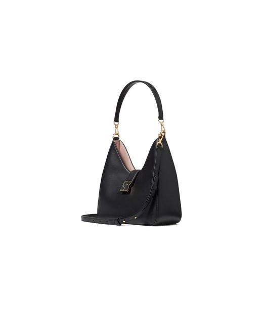 Kate Spade Black Katy Colorblocked Textured Leather Convertible Saddle Bag