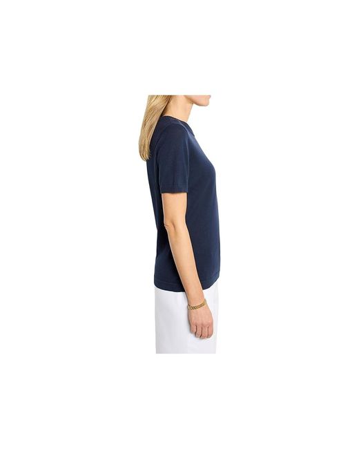 NIC+ZOE Black Easy Scoop Neck Pure Cotton Sweater T-Shirts Sweater Md (Us 8-10) Cotton/Nylon