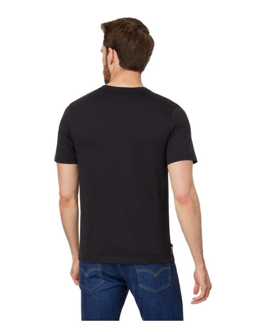 Timberland Black Linear Logo Short Sleeve Tee for men