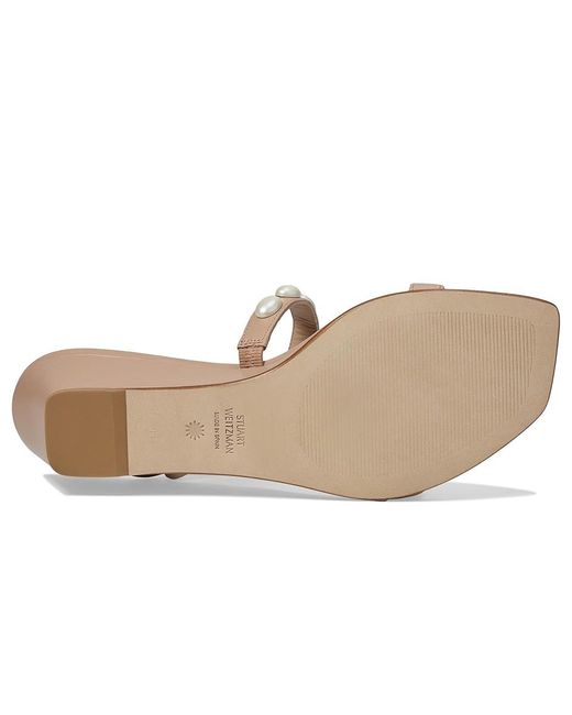 Stuart Weitzman Metallic Pearlita 50 Wedge Slide (Adobe) Sandals