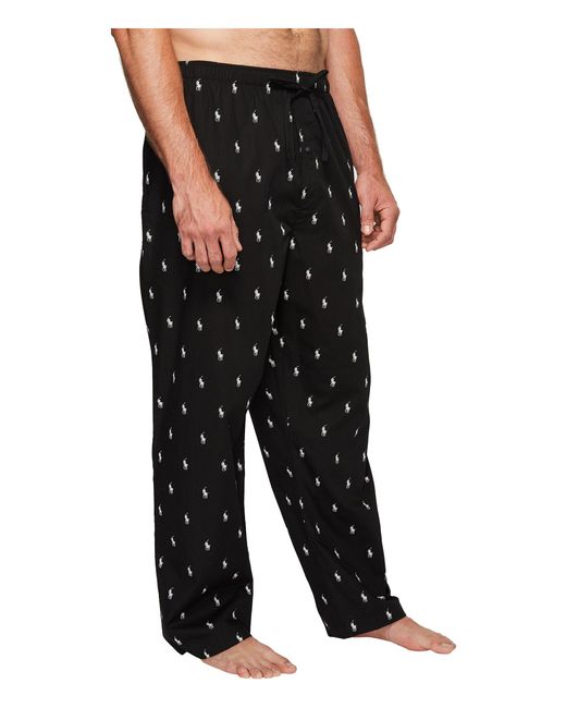 Polo ralph lauren Printed Pony Cotton Pajama Pants in Black for Men ...