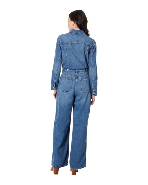 Madewell Blue Denim Wide-leg Coverall Jumpsuit In Byrne Wash