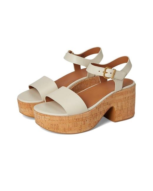 Fitflop Metallic Platfforms Leather/Cork Heeled Ankle-Strap Sandals Wedge Shoes 9 M (B)