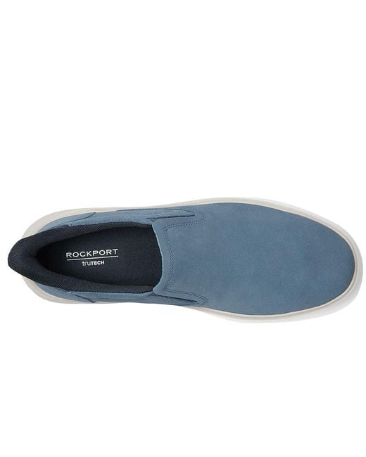 Rockport Blue Tristen Step Activated Slip-On (Coronet Suede) Lace-Up Boots for men