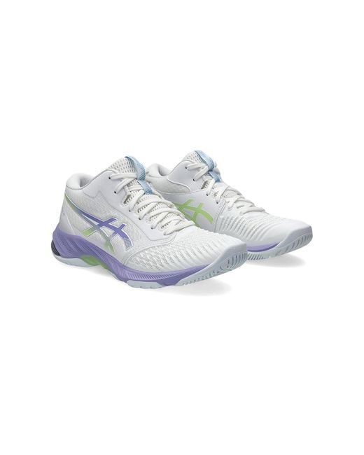 Asics White Netburner Ballistic Ff Mt 3 Volleyball Shoe (/Vapor) Tennis Shoes