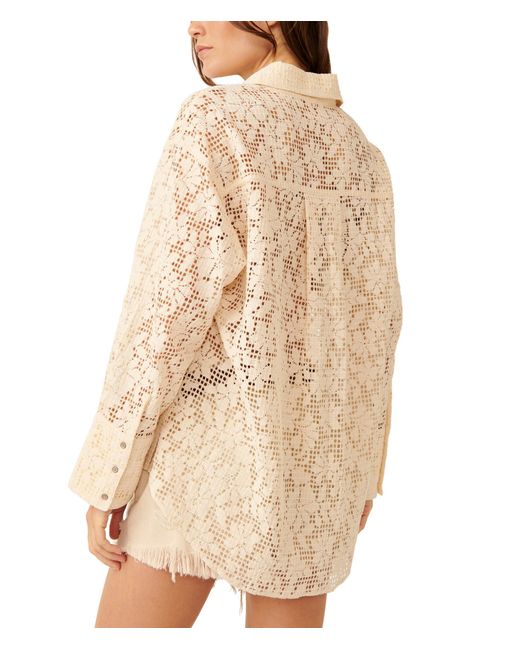 Free People Natural In Your Dreams Lace Buttondown