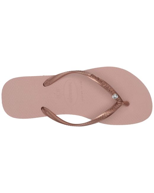 havaianas metallic rose gold