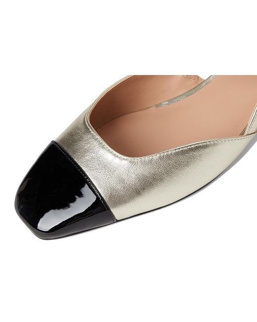 Cole Haan Black Pella Block Heel Slings High Heels Soft Leather/ Patent Leather 7.5 B