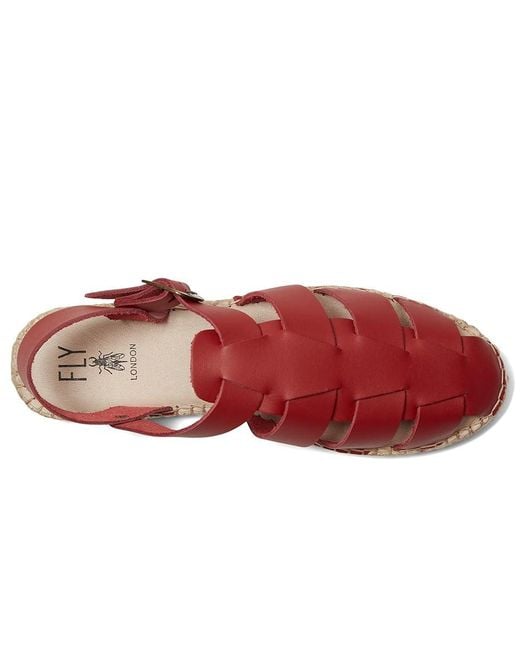 Fly London Red Sowa551Fly Sandals, Leather/Rubber