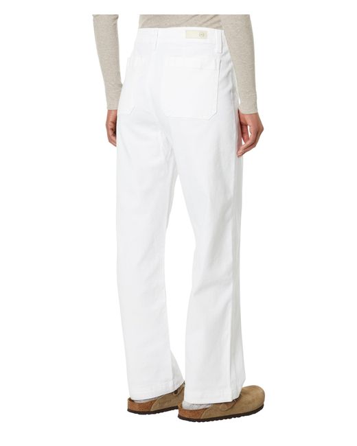 AG Jeans Analeigh High-rise Straight Crop In Cloud White