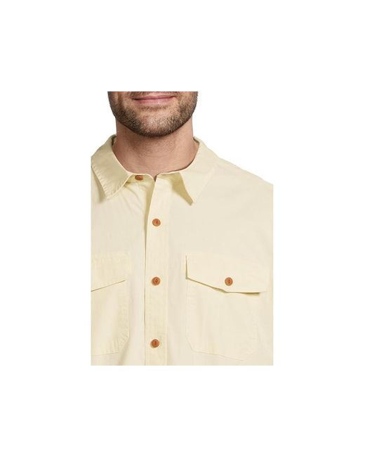 L.L. Bean White Riverton Ripstop Shirt Long Sleeve Traditional Fit Clothing, Chambray/Cotton/Spandex for men
