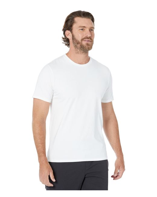 L.L. Bean Cotton Comfort Stretch Pima Short Sleeve Tee Shirt in White ...