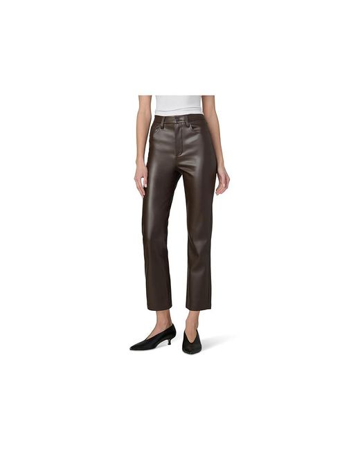 Joe's Jeans Black The Lyra Slim Ankle Vegan Leather Jeans 31, Denim/Polyurethane