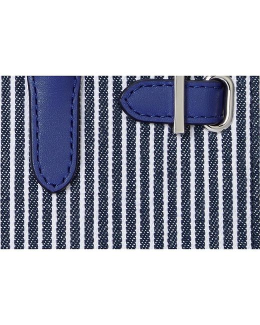 Ralph Lauren Blue Striped Canvas Small Devyn Tote Bag Tote Handbags Refined Stripe/ Lapis, Leather