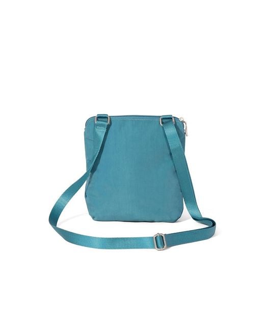 Baggallini Blue Coastal Flip Lock Mini Crossbody Cross Body Handbags, Nylon
