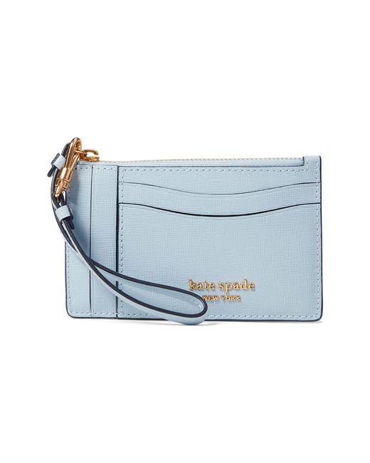 Kate Spade Saffiano Leather Coin Card Case Wristlet in Yellow Lyst