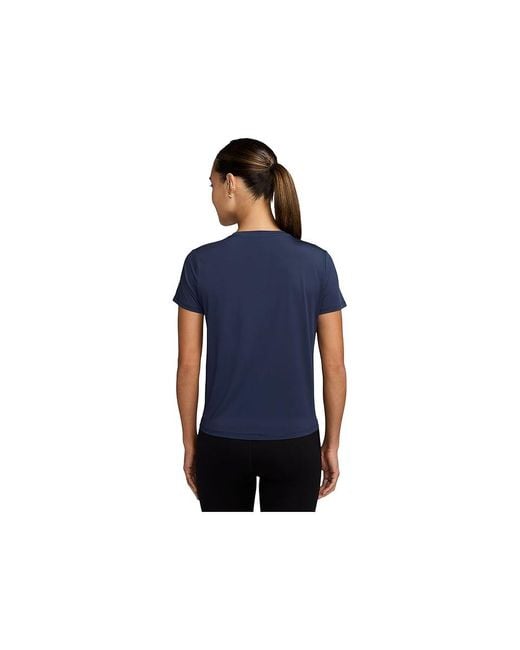 Nike Blue One Classic Dri-Fit Short-Sleeve Top Workout Sm (Us 4-6) Elastane/Polyester