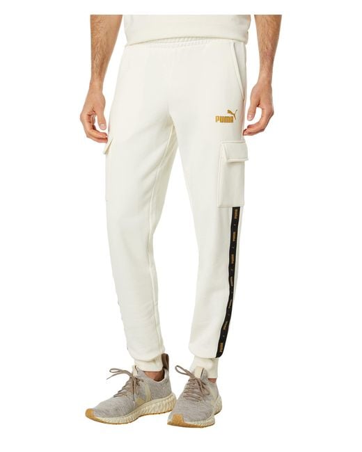 PUMA Essentials+ Tape Golden! Cargo Pants in Natural for Men | Lyst